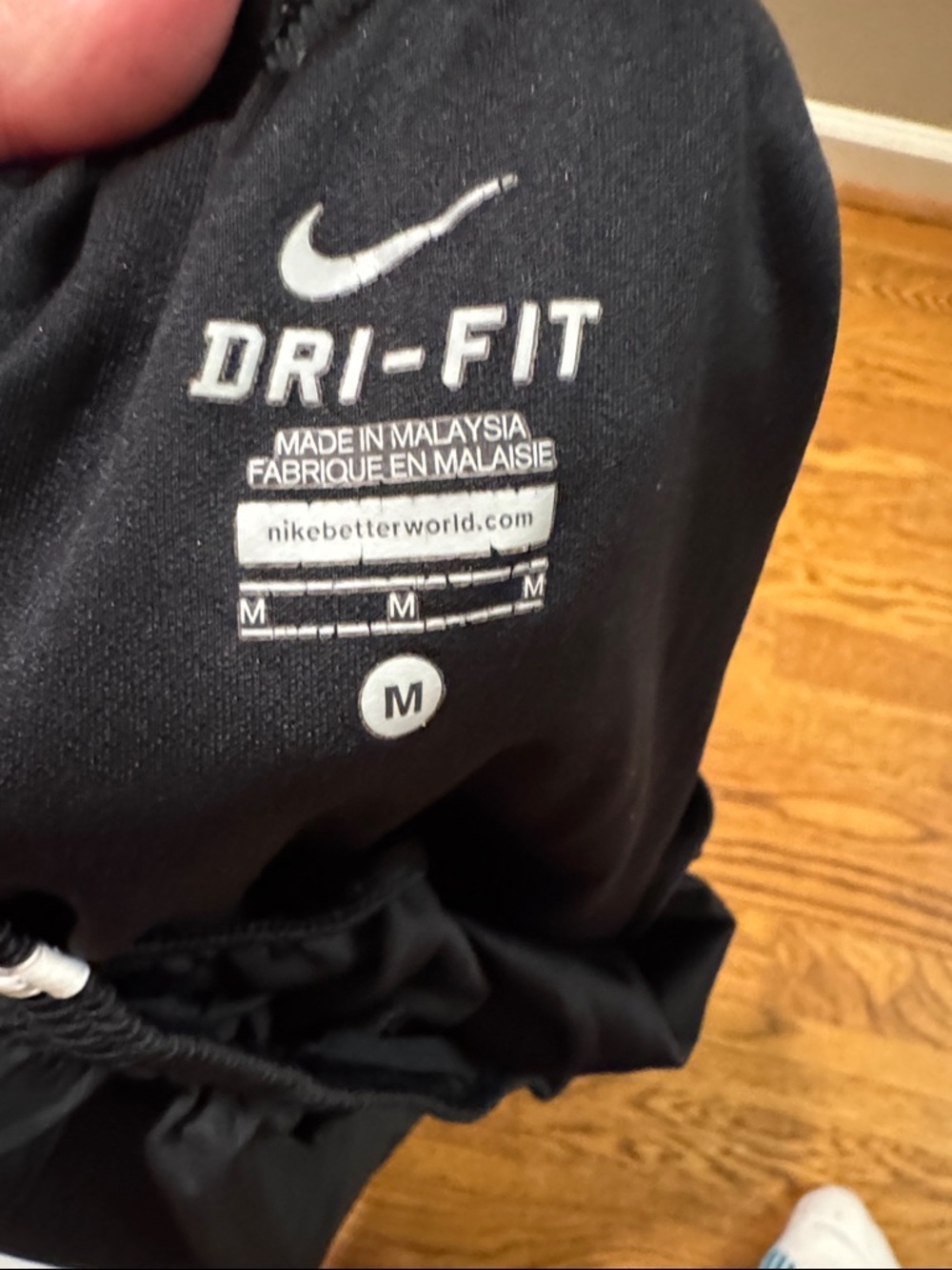 Nike Women’s Black Athletic Shorts with White Piping size Medium - Picture 2 of 4